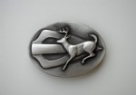 Whitetail on Broadhead Pewter Buckle A-4